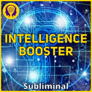 May include: A blue and yellow graphic with a stylized image of a brain and the text "Intelligence Booster Subliminal".