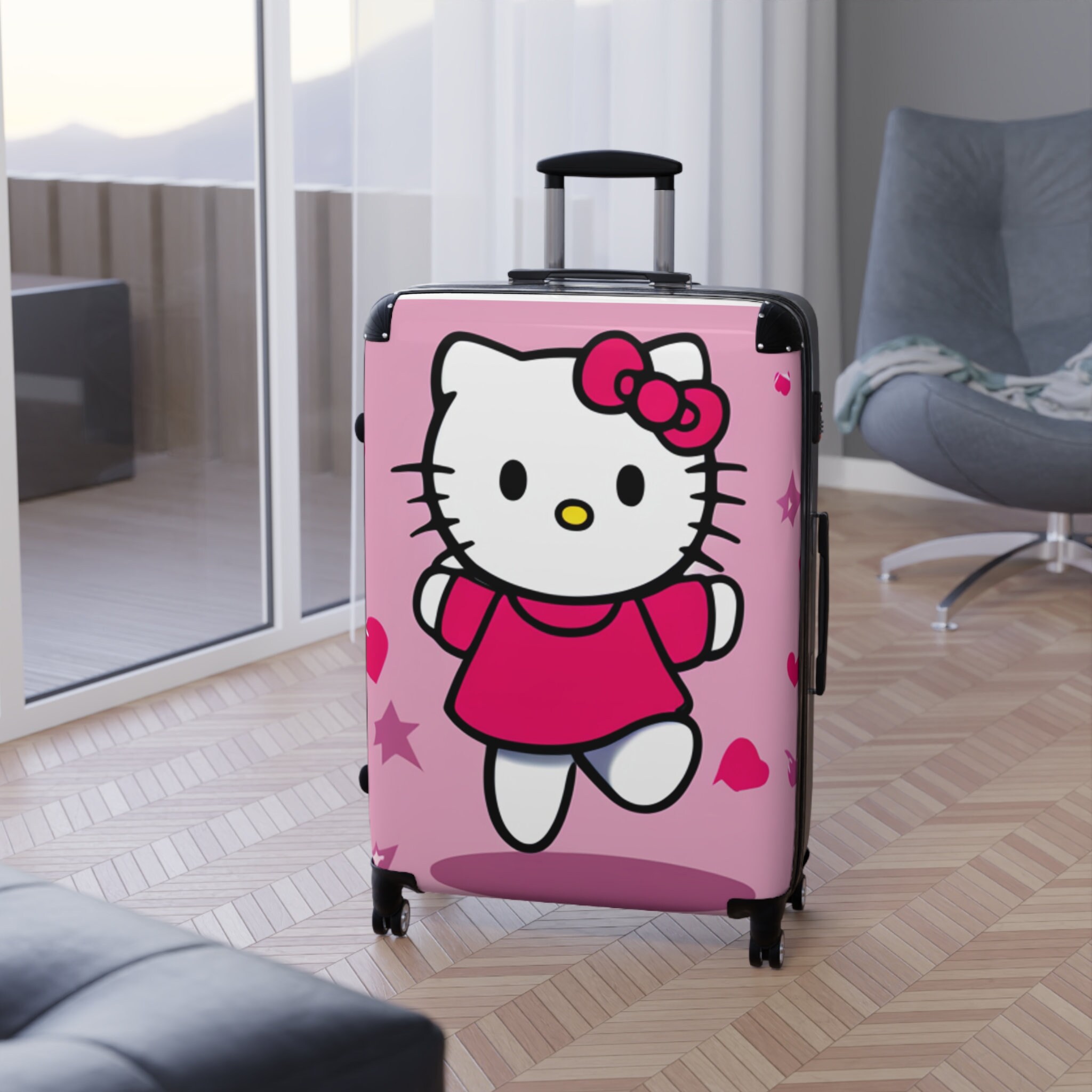 Miss Kitty Says Hello Hear & Stars Suitcase