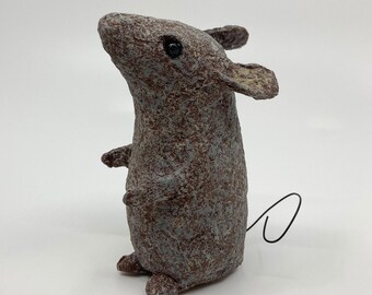 Paper Mache Mouse - Mouse Sculpture, Paper Mache Animal, Animal Sculpture