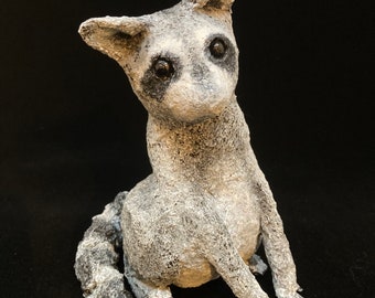 Paper Mache Raccoon - Raccoon Sculpture, Paper Mache Animal, Animal Sculpture