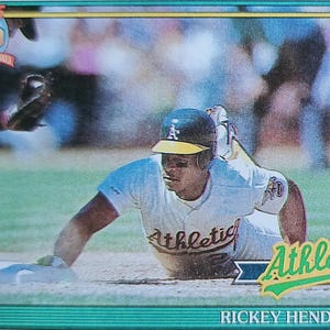 Carta da baseball Topps Rickey Henderson Oakland Athletics del 1991 n. 670