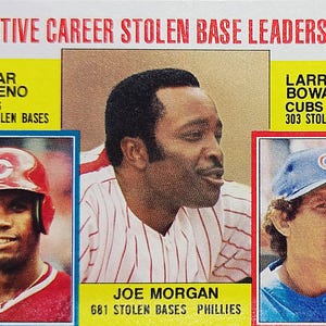 1984 Topps Joe Morgan Cesar Cedeno Larry Bowa Carriera Stolen Base Leaders Baseball Card #705 o migliore offerta