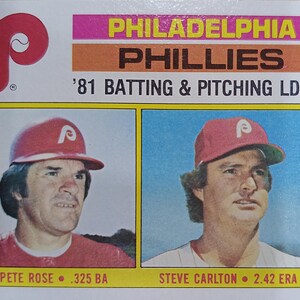 Baseball Topps 1982 #636 Phillies Ldrs Carlton Rose NM/MT o migliore offerta