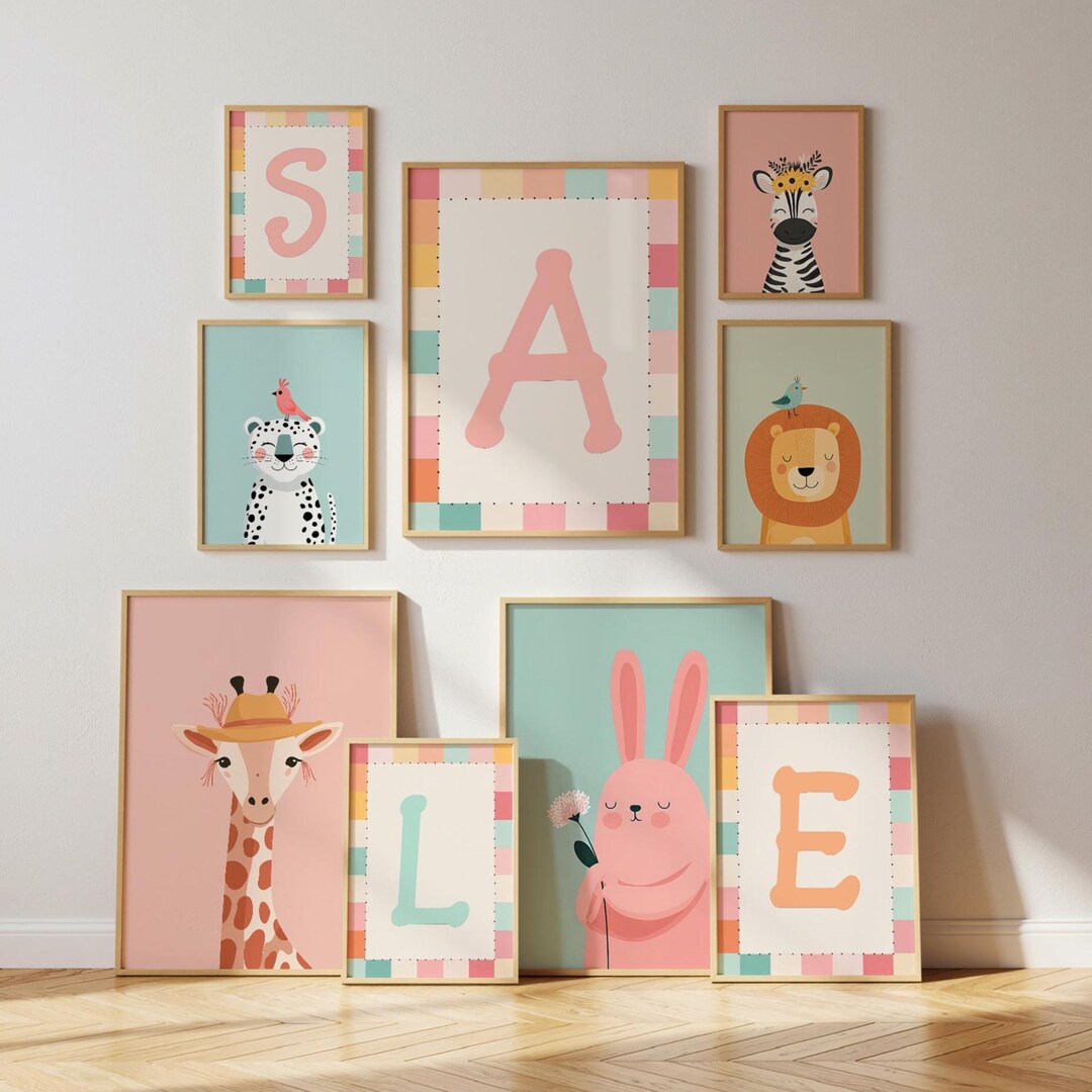 Set of Playroom Gallery Wall Art Prints: Playful Kids Prints, Baby Room ...