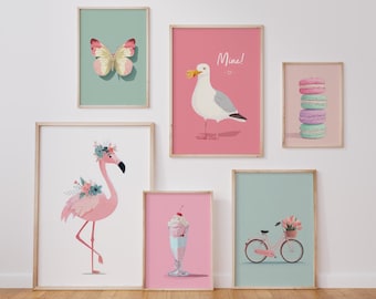 Girls Wall Art Prints - Nursery & Kids Room Decor, Girls Room Prints, Kids Room Decor, Quirky Toddler Wall Art