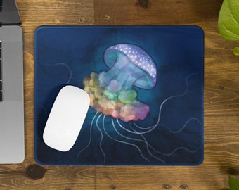 Alfombrilla de ratón de medusas blancas, vida marina, vida oceánica, alfombrilla de ratón, alfombrilla de ratón de medusas, alfombrilla de ratón colorida, ratón, escritorio, colorido, escritorio de computadora, pescado