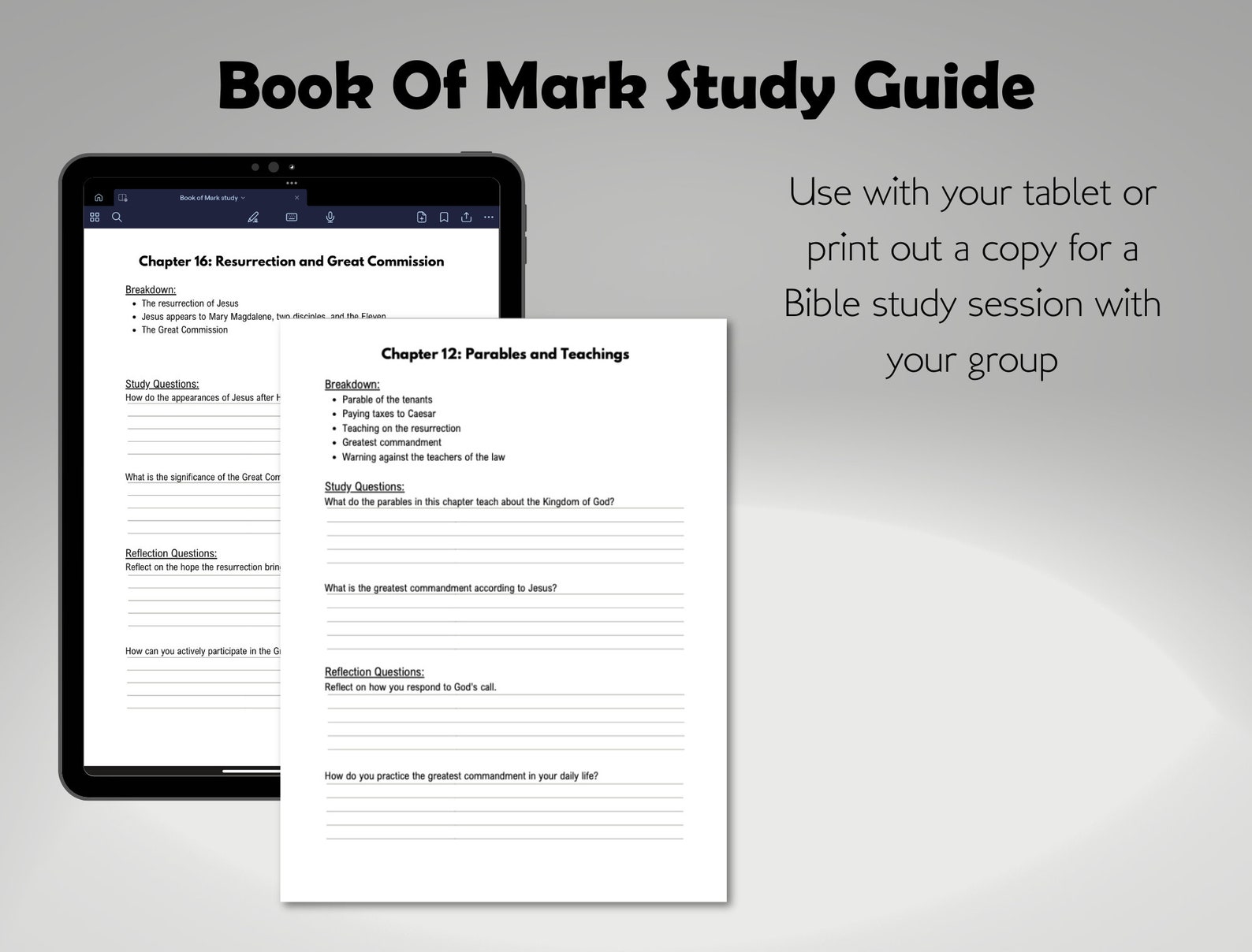 Book of Mark Study Guide - With Study & Reflection Questions for Each ...