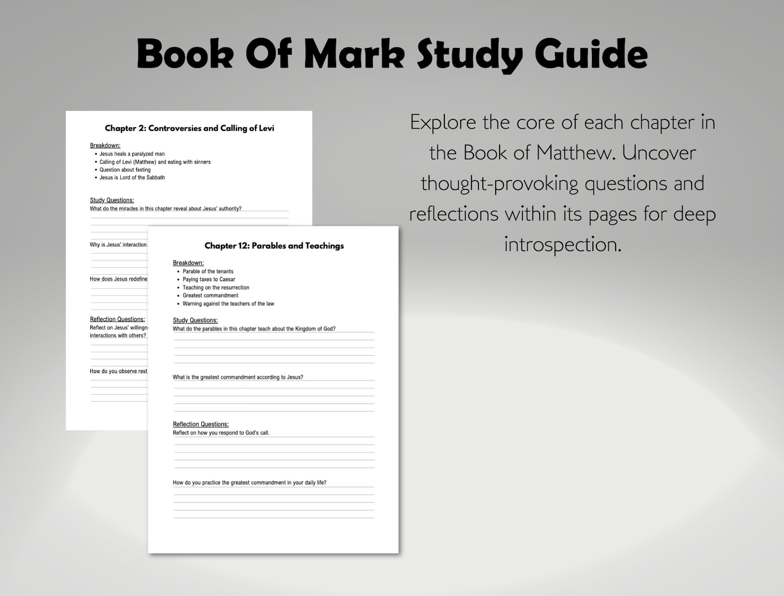 Book of Mark Study Guide - With Study & Reflection Questions for Each ...