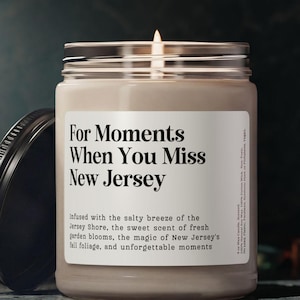 When You Miss New Jersey Candle New Jersey Moving Away Gift NJ Keepsake Personalized Farewell Souvenir Friend Moving Out State to State Gift