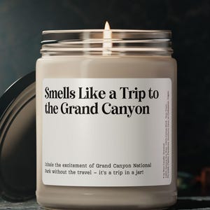 Customizable Grand Canyon Gift, Smells Like a Trip To Grand Canyon Candle, Surprise Trip Announcement, Anniversary, Birthday Trip Reveal
