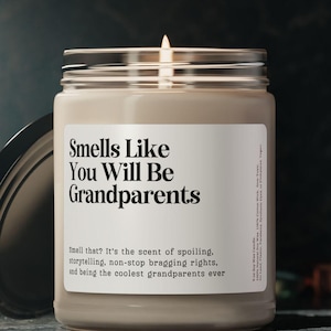Grandparents Pregnancy Announcement Customized Candle, Gift for Grandparents, Going To Be Grandparents, Baby Reveal Grandparents Promotion
