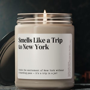 Smells Like a Trip To New York Candle, Customizable New York Candle, NYC Trip Announcement Candle, NYC Souvenir, New York City Trip Reveal
