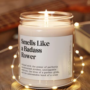 Customizable Rower Gift, Funny Gift for Rower, Smells Like Badass Rower Candle, Personalized Gag Crew Gift Rowing Lover Rowing Coach Gift