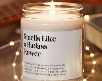 Customizable Rower Gift, Funny Gift for Rower, Smells Like Badass Rower Candle, Personalized Gag Crew Gift Rowing Lover Rowing Coach Gift