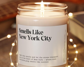 Smells Like New York City Candle, Funny NYC Gift, Custom NYC Souvenir, New York Trip Keepsake, Gift for Traveler, Big Apple Present
