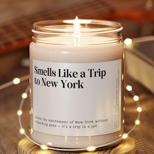 Smells Like a Trip To New York Candle, Customizable New York Candle, NYC Trip Announcement Candle, NYC Souvenir, New York City Trip Reveal