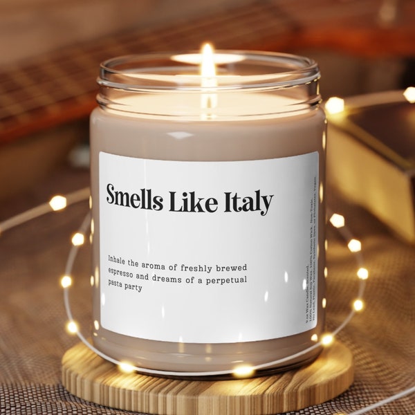 Smells Like Italy Candle, Customizable Italy Gift, Italy Vacation Reveal, Surprise Trip Candle, Travel Keepsake, Nostalgic Anniversary Gift