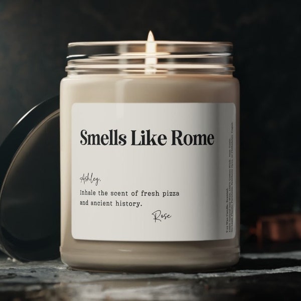 Smells Like a Trip To Rome Candle, Customizable Rome Gift, Custom Rome Italy Souvenir, Travel Keepsake, Trip Reveal Candle, Nostalgic Gift