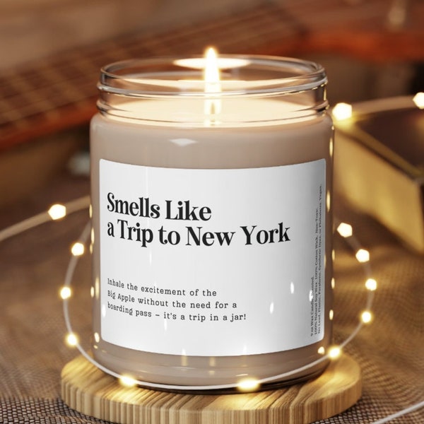 Smells Like a Trip To New York Candle, Customizable New York Candle, NYC Trip Announcement Candle, NYC Souvenir, New York City Trip Reveal