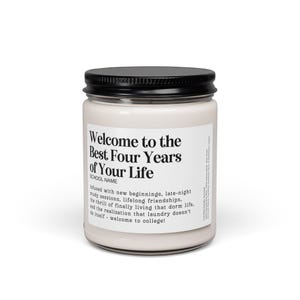 Customizable College Acceptance Gift Candle 9oz Clear Jar