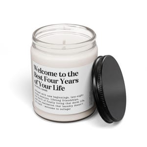 Customizable College Acceptance Gift Candle 9oz Clear Jar