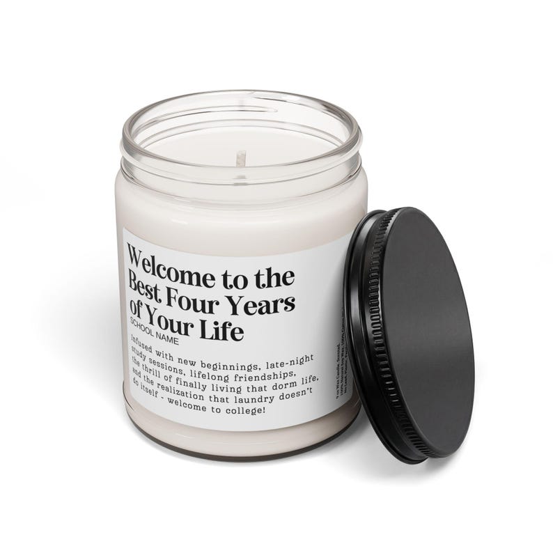 Customizable College Acceptance Gift Candle 9oz Clear Jar