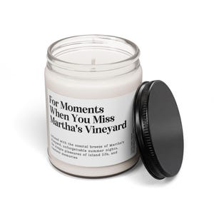 Customized Martha's Vineyard FareCustomizable "For Moments When You Miss Martha's Vineyard" Farewell Gift Candle 9oz Clear Jar