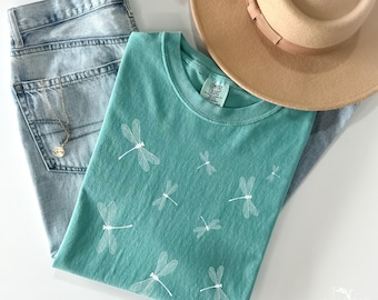 Summer Comfort Colors® Dragonfly Shirt for Women Shirt Nature Lover Gift for Gardener Tshirt Insect Lover Gift Dragonfly Lover Woman T-shirt