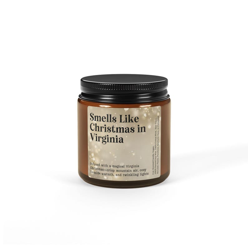 Smells Like Christmas in Virginia Candle Customized Virginia Xmas