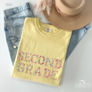 Second Grade Teacher Shirt Comfort Colors®, Second Grade Shirt, 2nd Grade Teacher Shirt, Gift For Teacher Floral Teacher Appreciation Tshirt