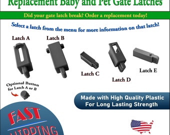 Replacement Baby and Pet Gate Latches for Regalo, Carlson or Frisco Gates