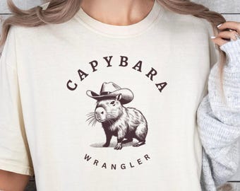 Capybara Wrangler T-Shirt: Funny Animal Lover Tee, Unisex Tee