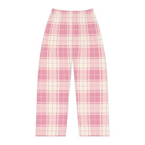 Pink Plaid PJ Pants, Coquette Aesthetic Sleepwear, Lounge Chic, Women&#39;s Loungewear, Cute Pajama Bottoms