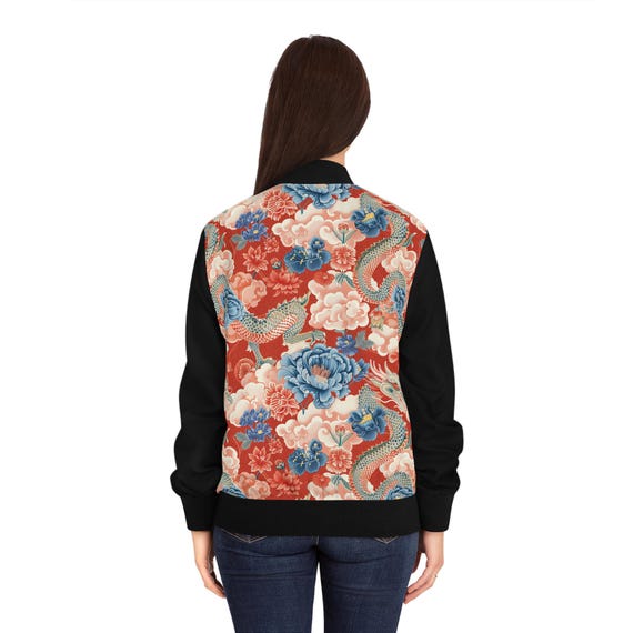 Bunte Damen Bomberjacke mit Reißverschluss, leichter Modemantel