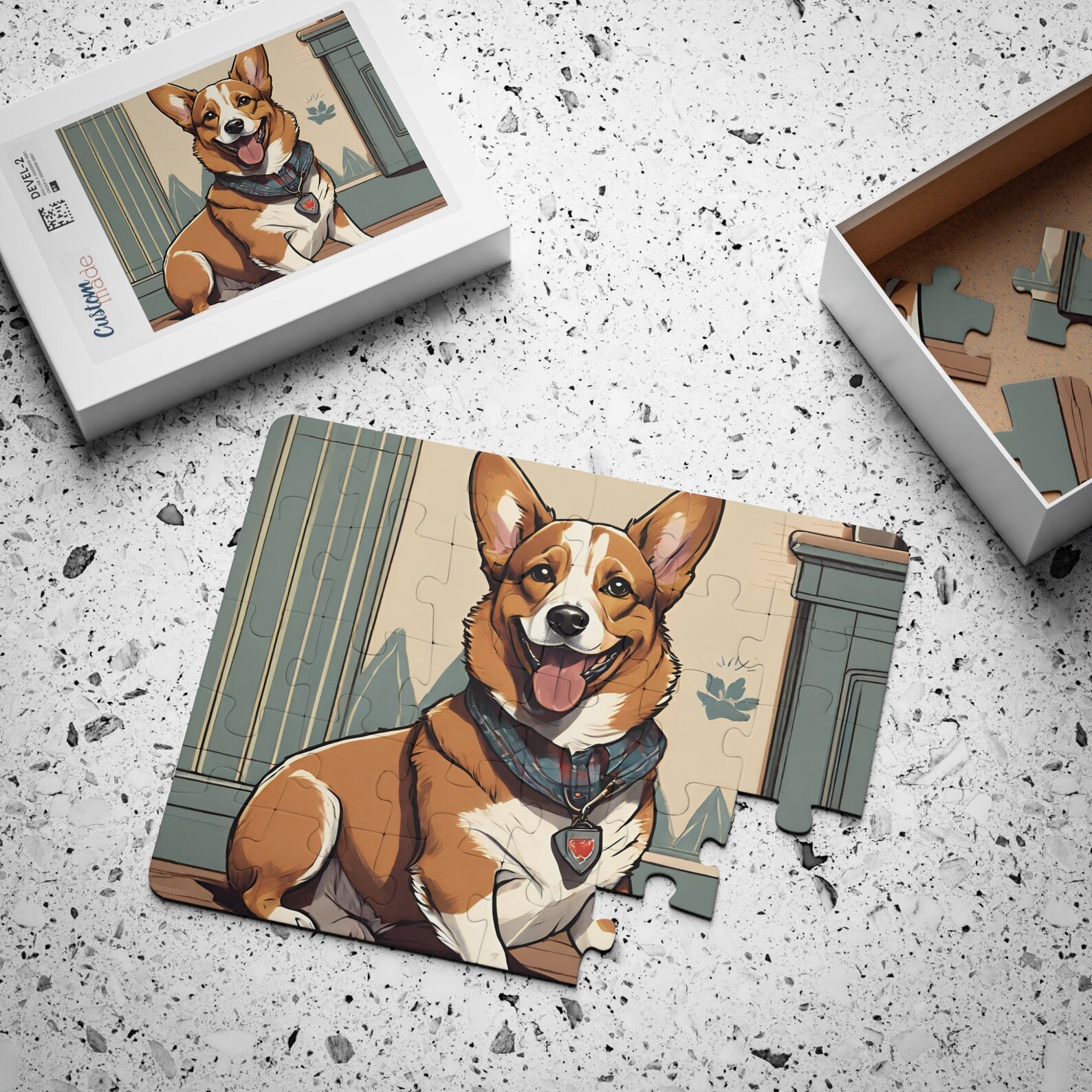 "She Also Needs A Corgi" Wooden Jigsaw Puzzle – 500 Pieces, 15.98x11.4 Inch, Fun Dog Puzzle For Adults & Kids