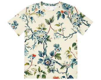 Botanical Print Men's T-Shirt: All Over Floral Design