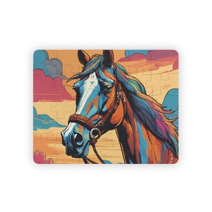 Colorful Horse Puzzle for Kids, Great Gift Idea for Ages 4+, 30-piece Jigsaw Puzzle