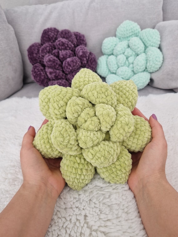 Crochet Pattern Mini Succulent Pillow - Succulent Pillow (PDF Instructions)  - No Sew - Etsy