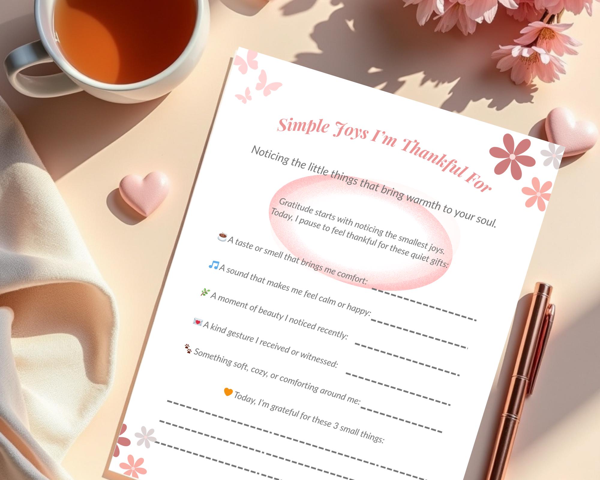 Gratitude Morning Journal: Daily Self-reflection Worksheet (PDF ...