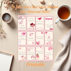 Self-Care Affirmation Cards: Daily Positive Quotes (Instant Download PDF)