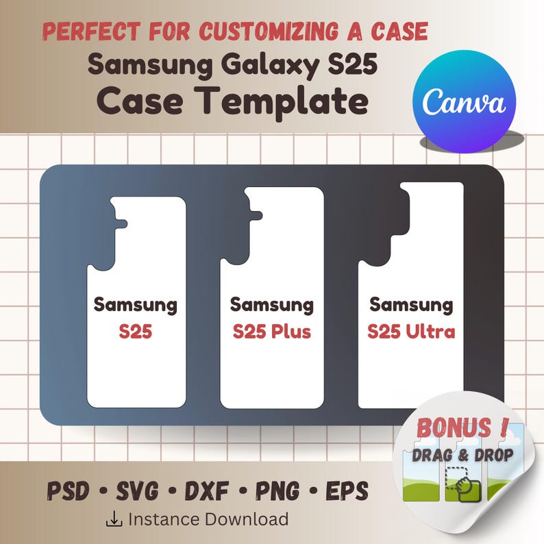 Samsung Galaxy S25 Series Case Template, Phone Case Template, SVG, Dxf