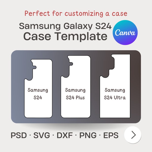 Samsung Galaxy S24 Series Case Template, Phone Case Template, SVG, Dxf, PNG, PSD, 8.5" x 11" sheet, Cricut, Perfect for customizing a case