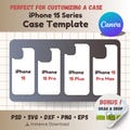 iPhone 15 Series Case Template, Phone Case Template, SVG, Dxf, PNG, PSD, 8.5