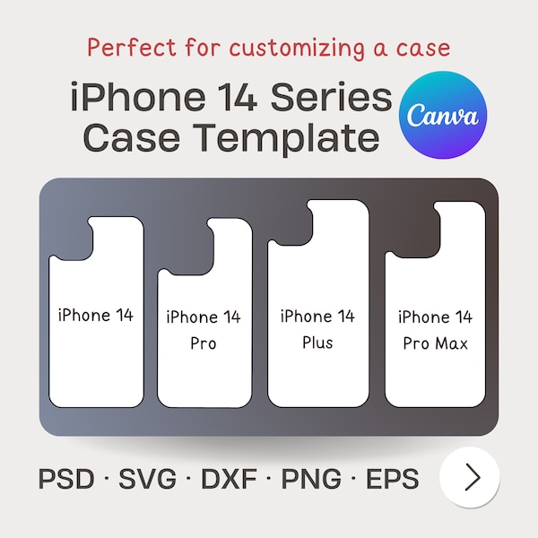 iPhone 14 Series Case Template, Phone Case Template, SVG, Dxf, PNG, PSD, 8.5" x 11" sheet, Cricut, Perfect for customizing a case