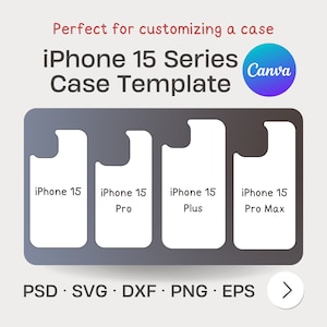 IPhone 15 Series Case Template, Phone Case Template, SVG, Dxf, PNG, PSD ...