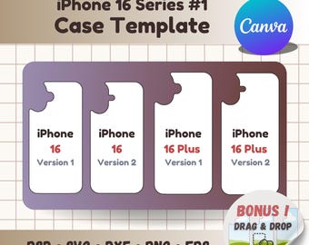 Plantilla para funda de iPhone 16 (svg, dxf, png, psd) (Arrastrar y soltar)