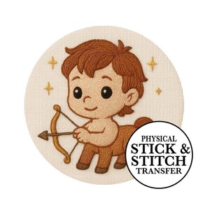 Bastoncino da ricamo Centaur e trasferimento a punto croce, disegno di animali mitologici (stabilizzatore idrosolubile, confezioni multi-formato, lavoretti per bambini)