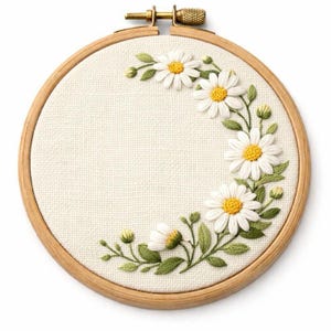 Motivo per ricamo a mano con ghirlanda floreale stampabile / PDF SVG Design con cornice botanica / Stick and Stitch