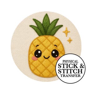 Ananasborduurmotief plakken en hechten: schattig fruitmotief, wateroplosbaar papier (meerdere maten, ideaal voor knutselwerkjes)