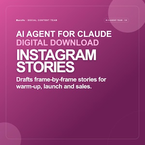 Claude向けInstagramストーリーズAIエージェント：フレームスクリプト、ビジュアルノート、CTA